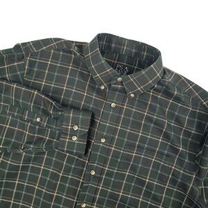 Jos. A. Bank Shirt Large Traveler's Collection Plaid Long Sleeve Button Down